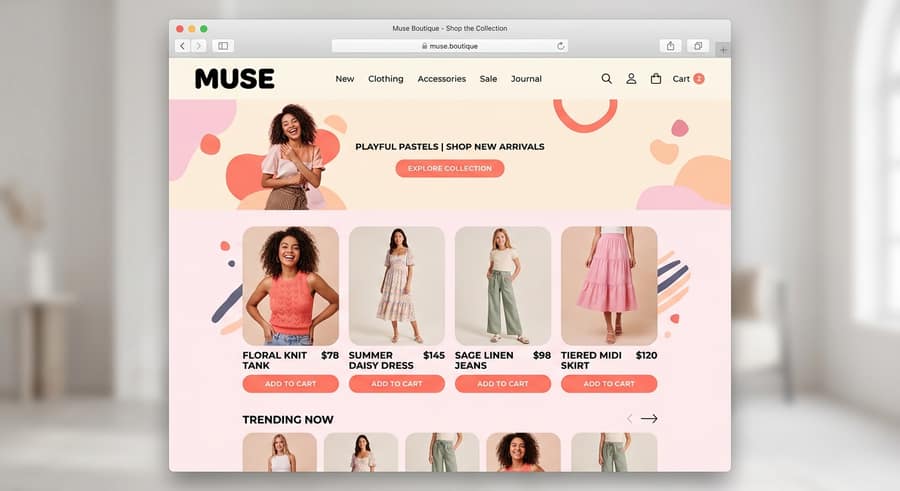 Boutique e-commerce website concept
