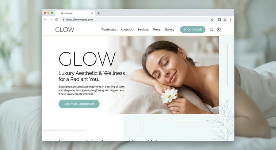 Med spa website concept